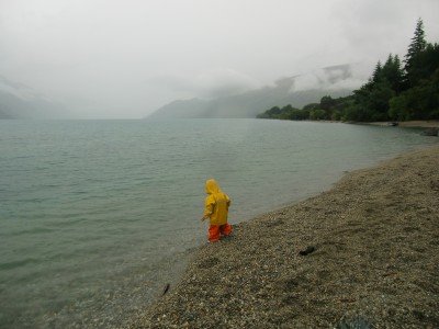 Schlechtes Wetter gute Kleidung am Lake Wakatipu © Weltwunderer Schlechtes Wetter gute Kleidung am Lake Wakatipu © Weltwunderer