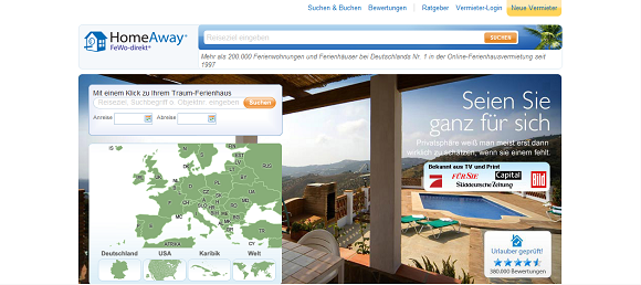 fewo-direkt.de Website FeWo-direkt.de - Ferienwohnungen weltweit
