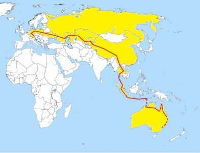 Die (geplante) Reiseroute © theworldisourbackyard.blogspot.de Die (geplante) Reiseroute © theworldisourbackyard.blogspot.de