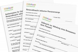 Reisevollmachten - einsprachig und mehrsprachig - für einen entspannten Urlaub in Familie