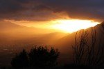 Das Gourmet-Örtchen Franshoek glüht in der Abenddämmerung © Kerstin