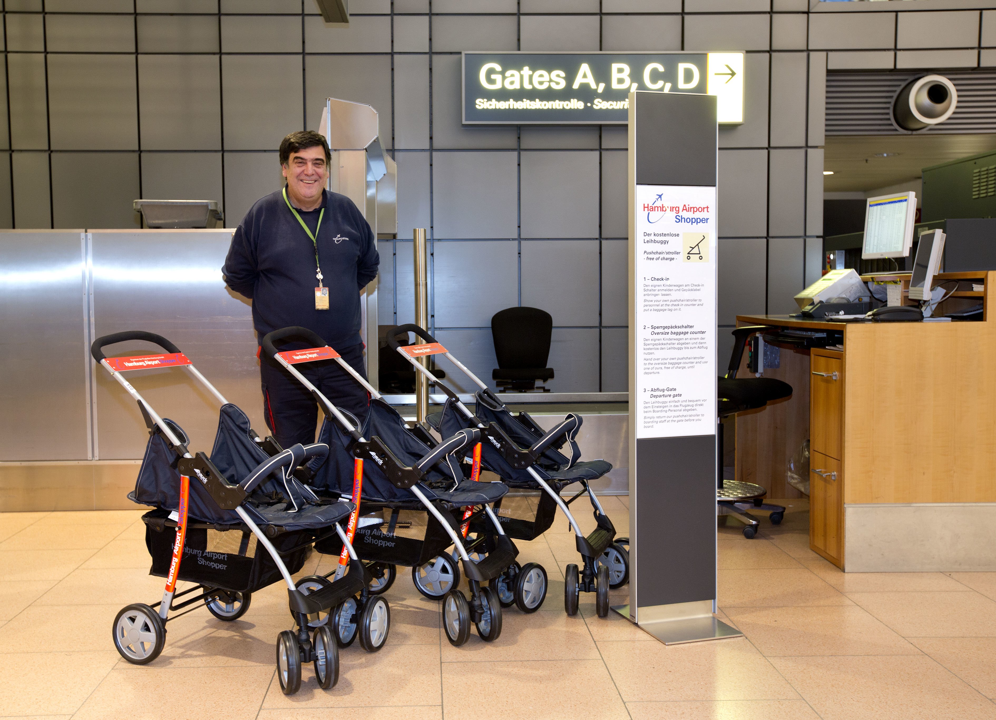 Die kostenlosen Airport-Buggys im Flughafen Hamburg sind wirklich schick © Airport Hamburg