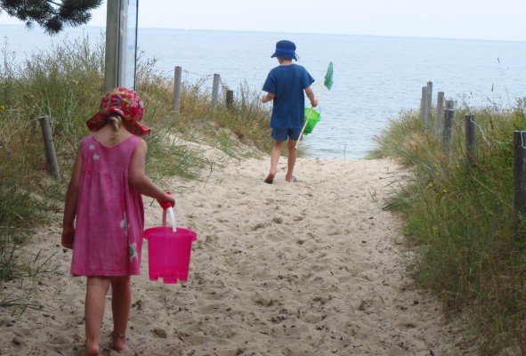 Auf dem Weg zum Strand