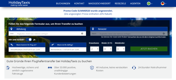 Flughafentransfer - Holidaytaxis